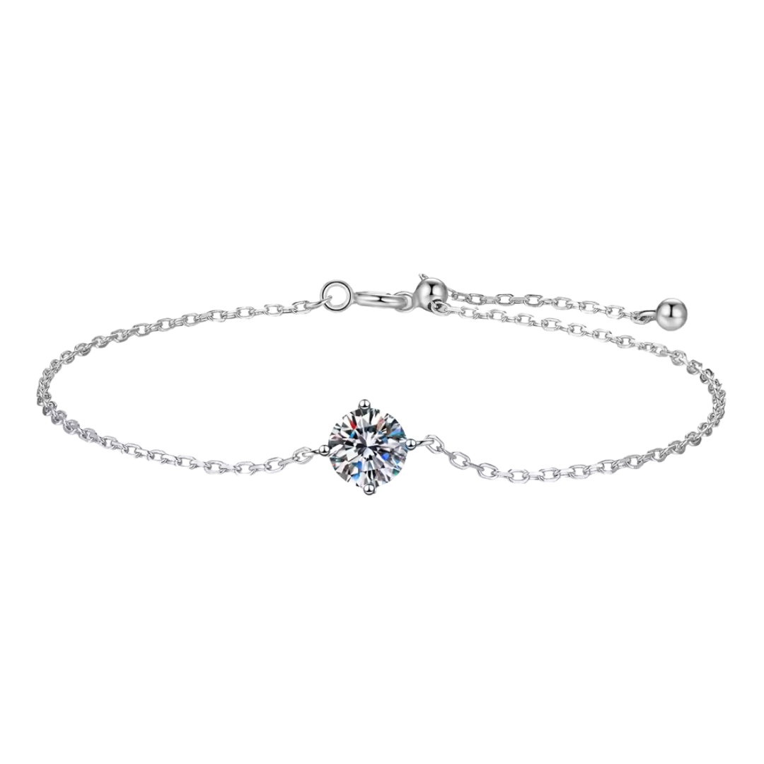 1.0ct moissanite dainty delicate sterling silver bracelet