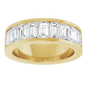 emerald cut lab diamond wedding band