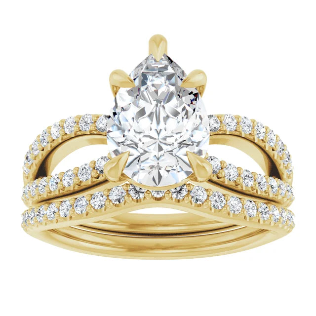 Marquise Cut Lab Diamond Engagement Ring Set | Womens Wedding Bridal Ring Set