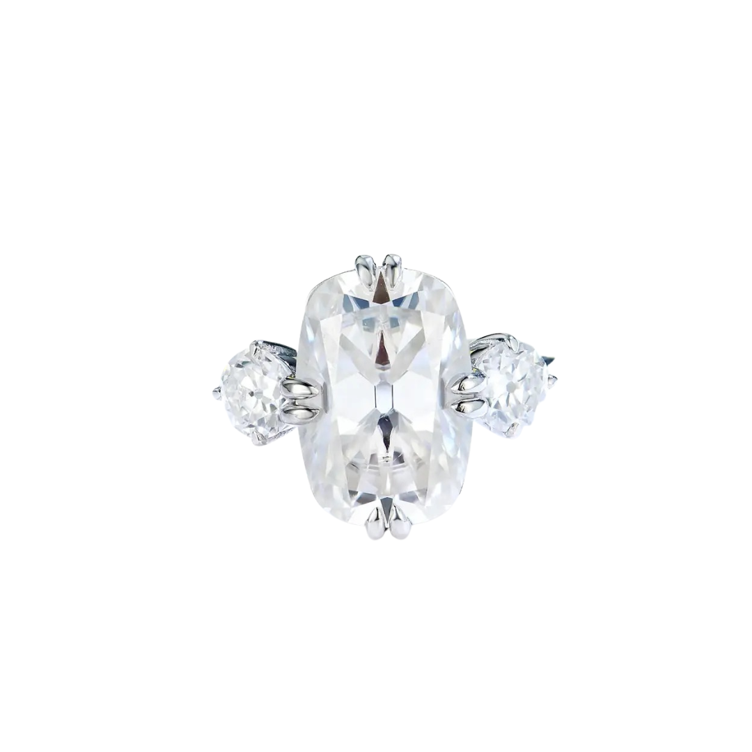 7.0ctw elongated cushion cut moissanite diamond engagement ring 14k white gold diamond wedding rings bridal rings