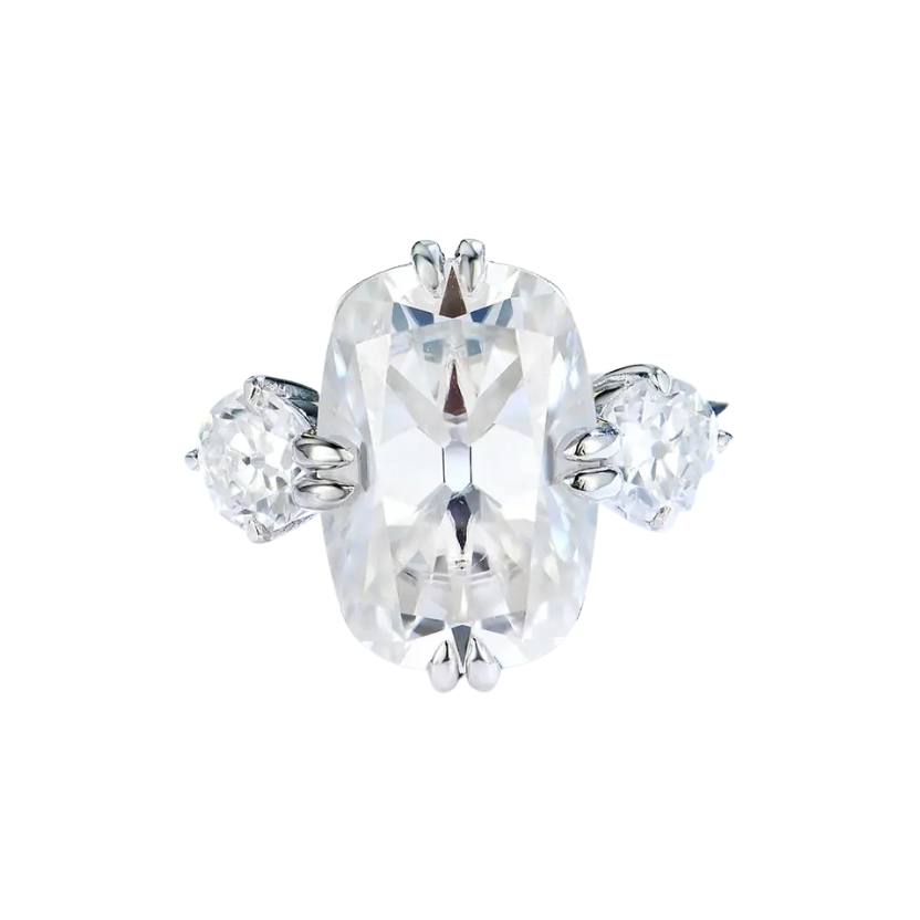 7.0ctw elongated cushion cut moissanite diamond engagement ring 14k white gold diamond wedding rings bridal rings