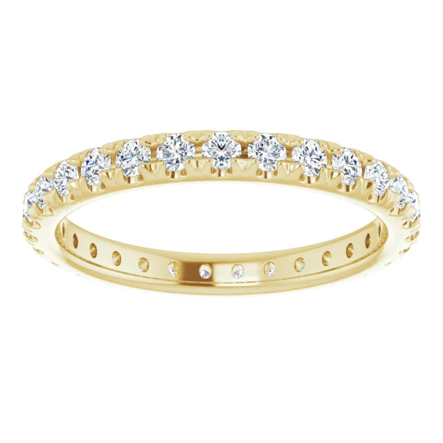 14k yellow gold lab diamond eternity band | wedding anniversary band