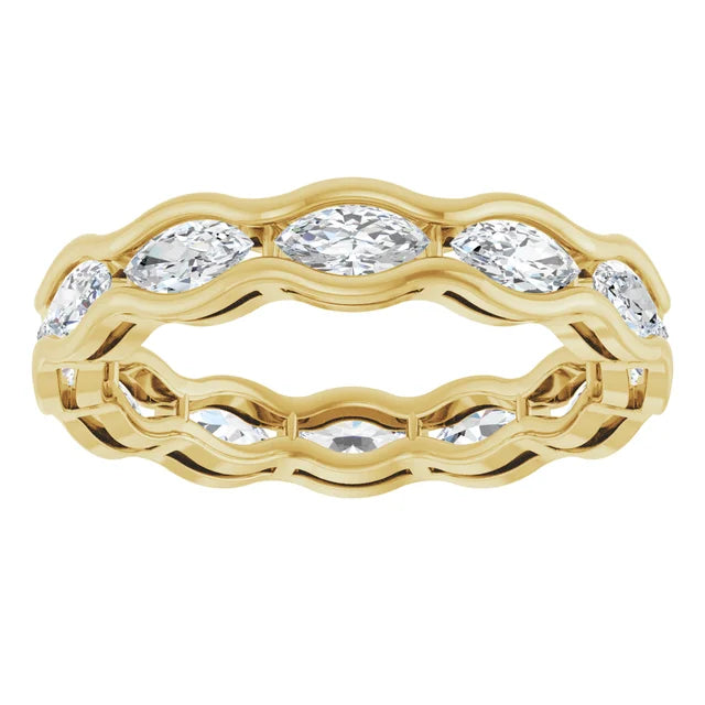 east west channel set lab diamond marquise cut eternity wedding band 18k platinum wedding eternity band