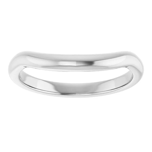 contour wedding band for emerald cut rings white gold