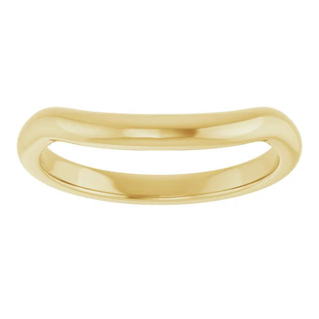 contour wedding band for emerald cut engagement rings yellow gold