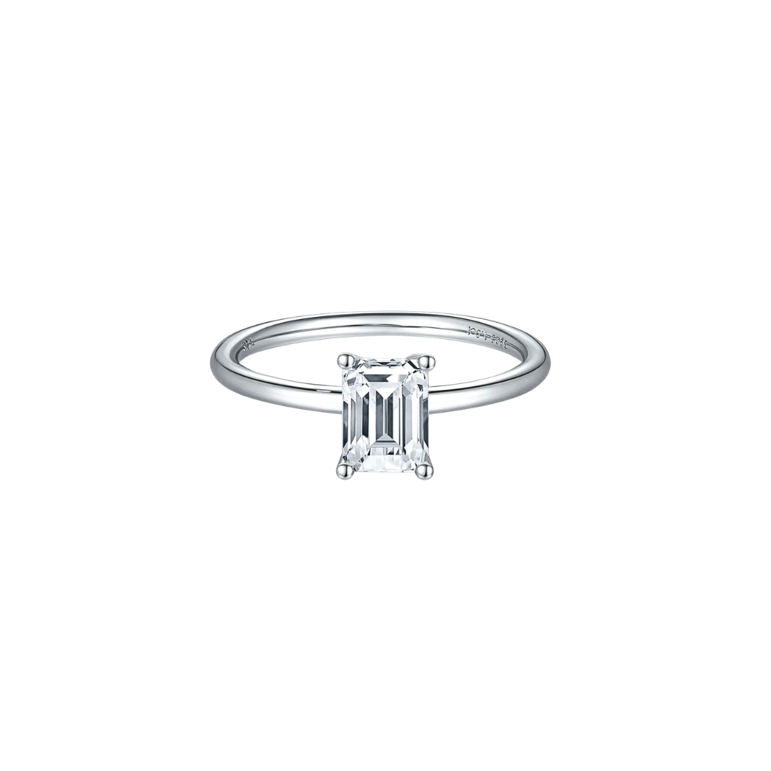 1.0ct solitaire emerald cut engagement ring
