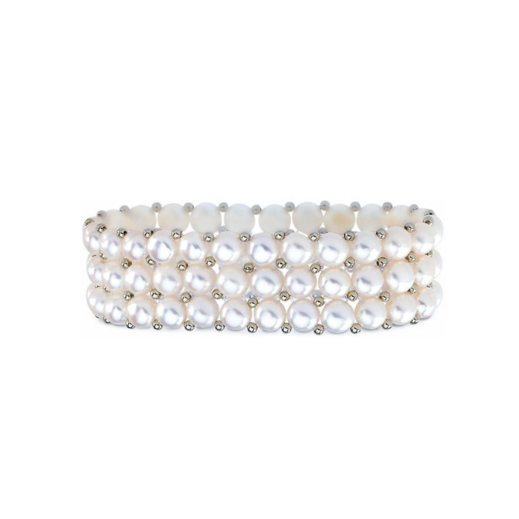 Pearl bracelet on a white background