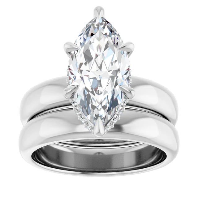 marquise cut lab diamond thick engagement ring set luxury ring set engagement rings