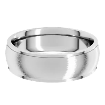 mens double stepped edge satin finish wedding band platinum mens wedding rings