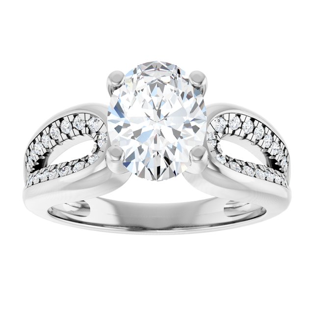 1.5ct oval cut lab diamond engagement ring white gold