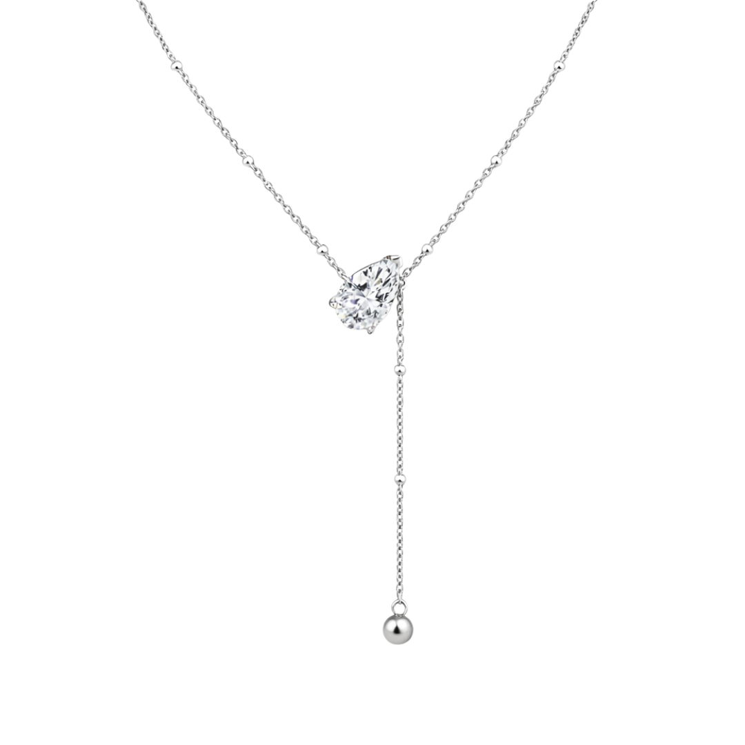 pear cut moissanite drop necklace sterling silver bridal womens jewelry