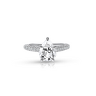 1.5ct moisante diamond pear cut engagement ring triple row pave band