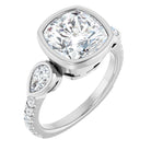 vintage inspired three stone modern engagement ring women's ring ideas 2025