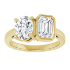 two stone lab diamond engagement ring 14k yellow gold women's engagement rings
