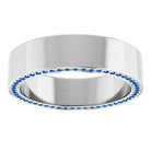 mens blue sapphire wedding band 18k solid gold