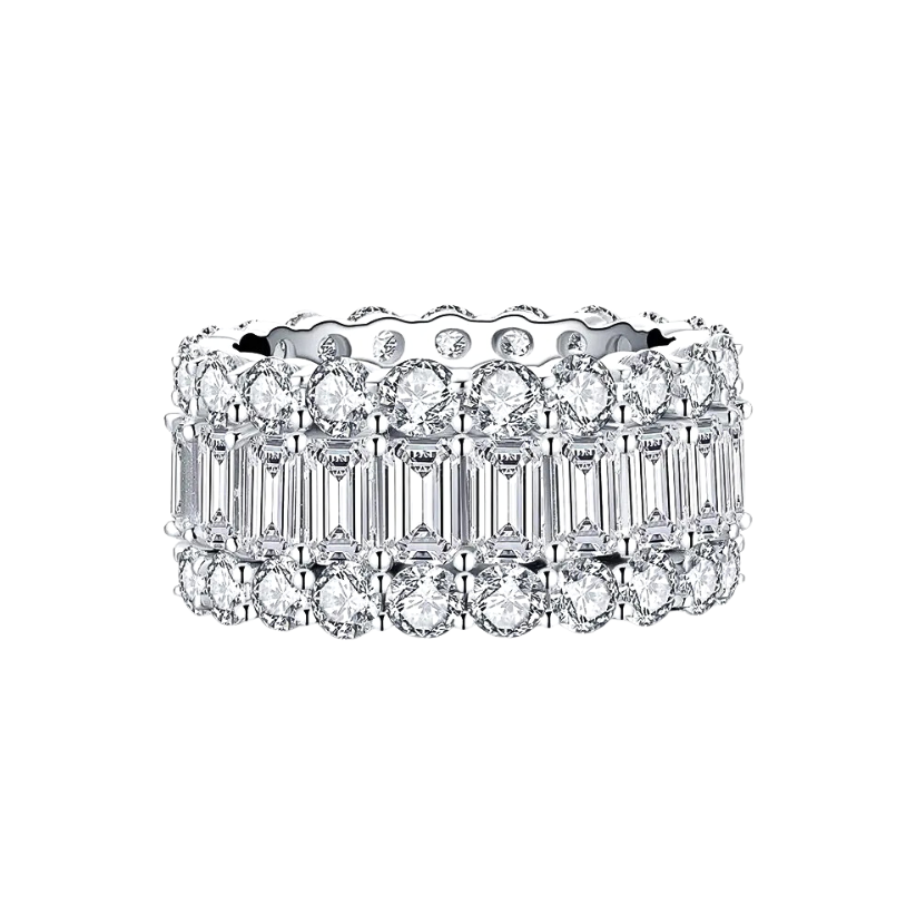 14k lab moissanite diamond eternity band 