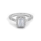 1.0ct emerald cut moissanite sterling silver ring