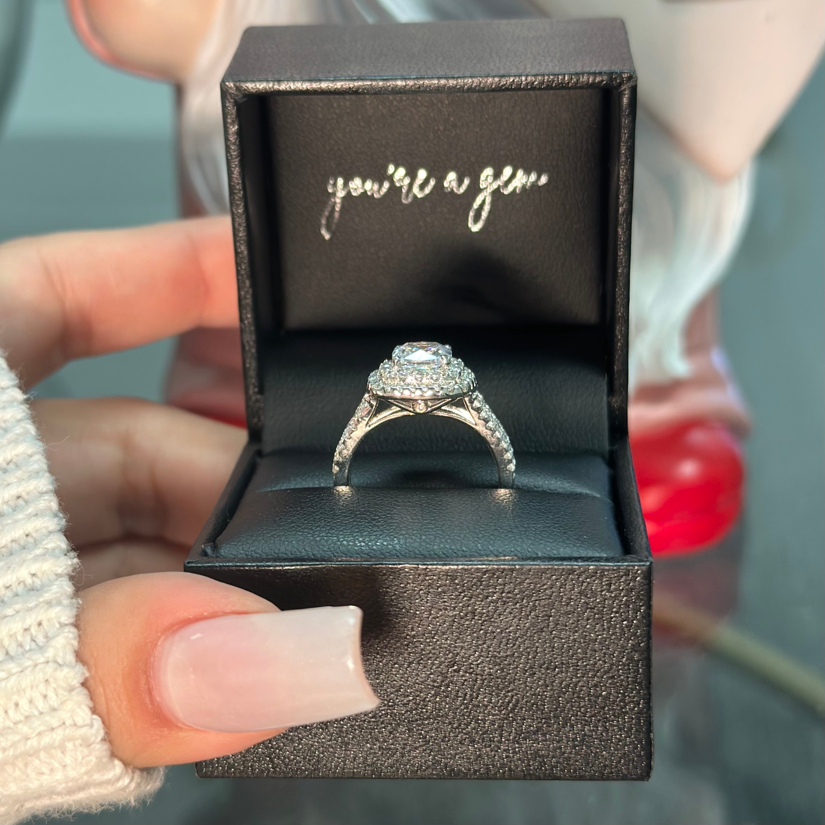 Affordable moissanite engagement on sale rings near me