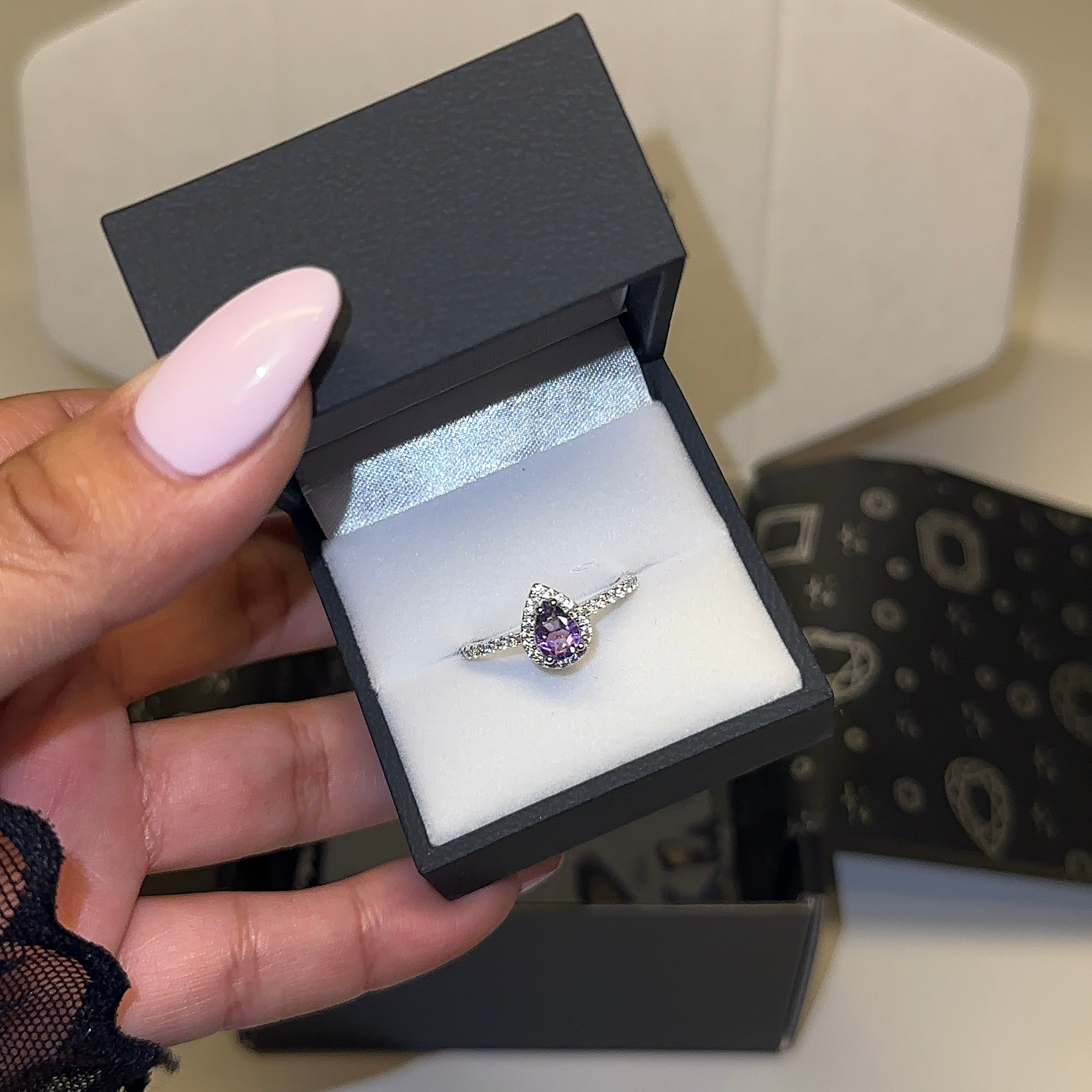 Sterling Silver Amethyst Ring deals with box