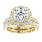 cushion cut lab diamond engagement ring set