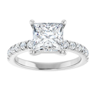 14k white gold 2.0ct lab diamond princess cut engagement ring women's bridal wedding rings 