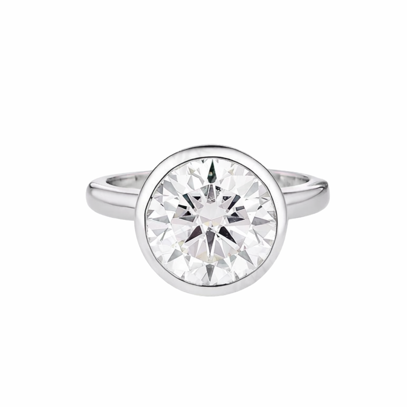 Diamond ring on a white background