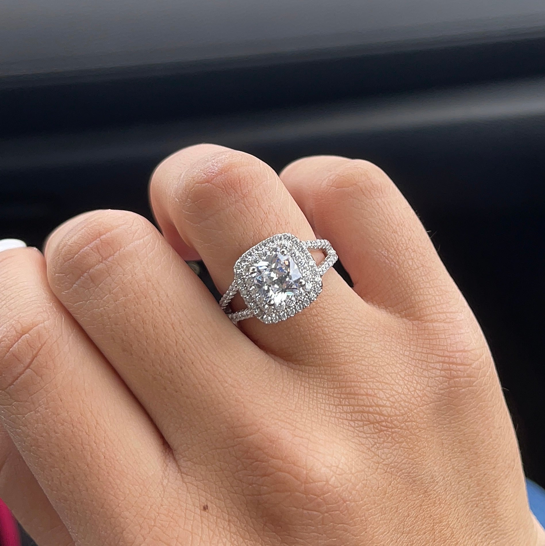 Affordable cushion deals cut engagement rings